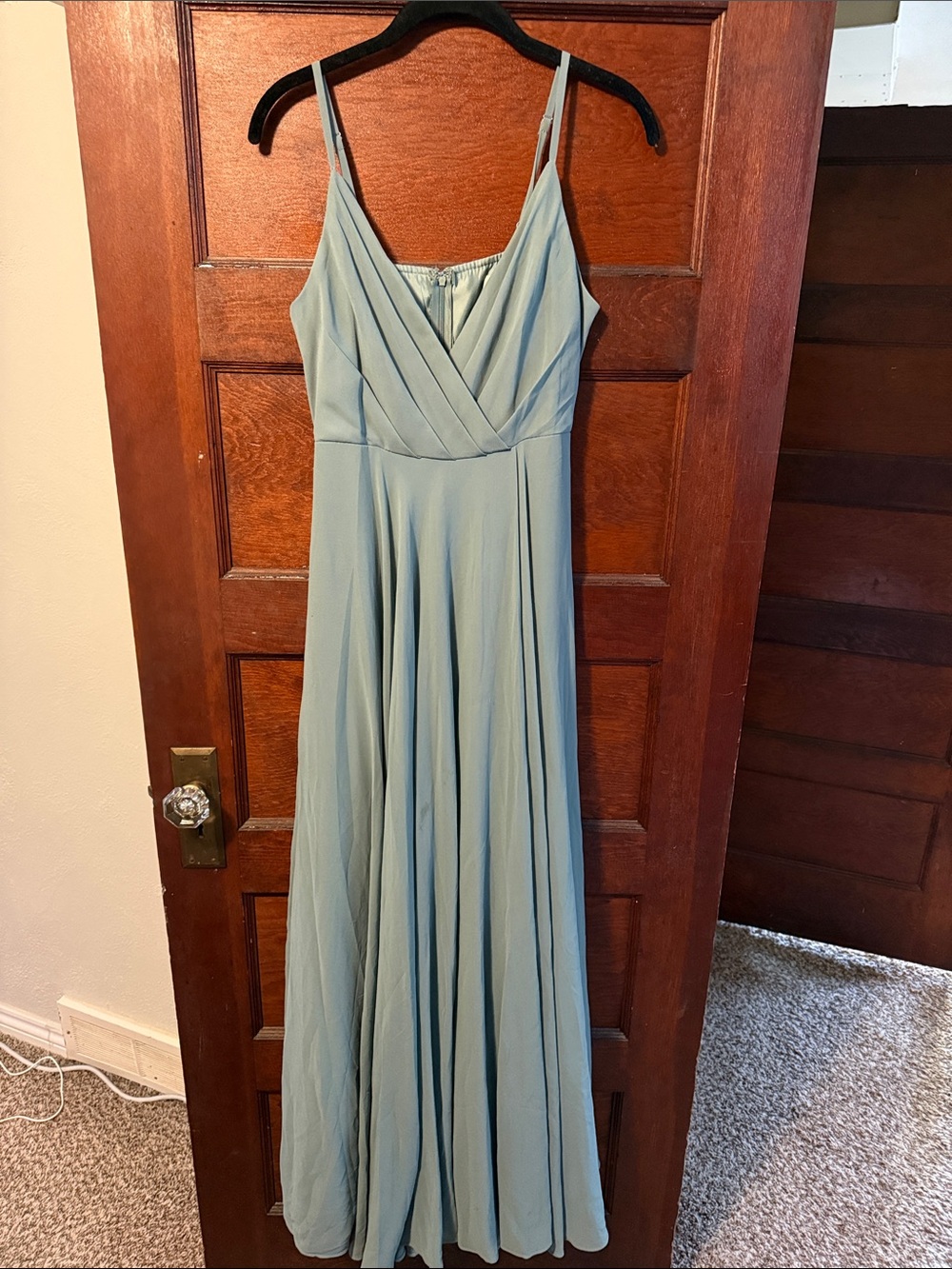 Sage Green Spaghetti Strap Maxi Dress